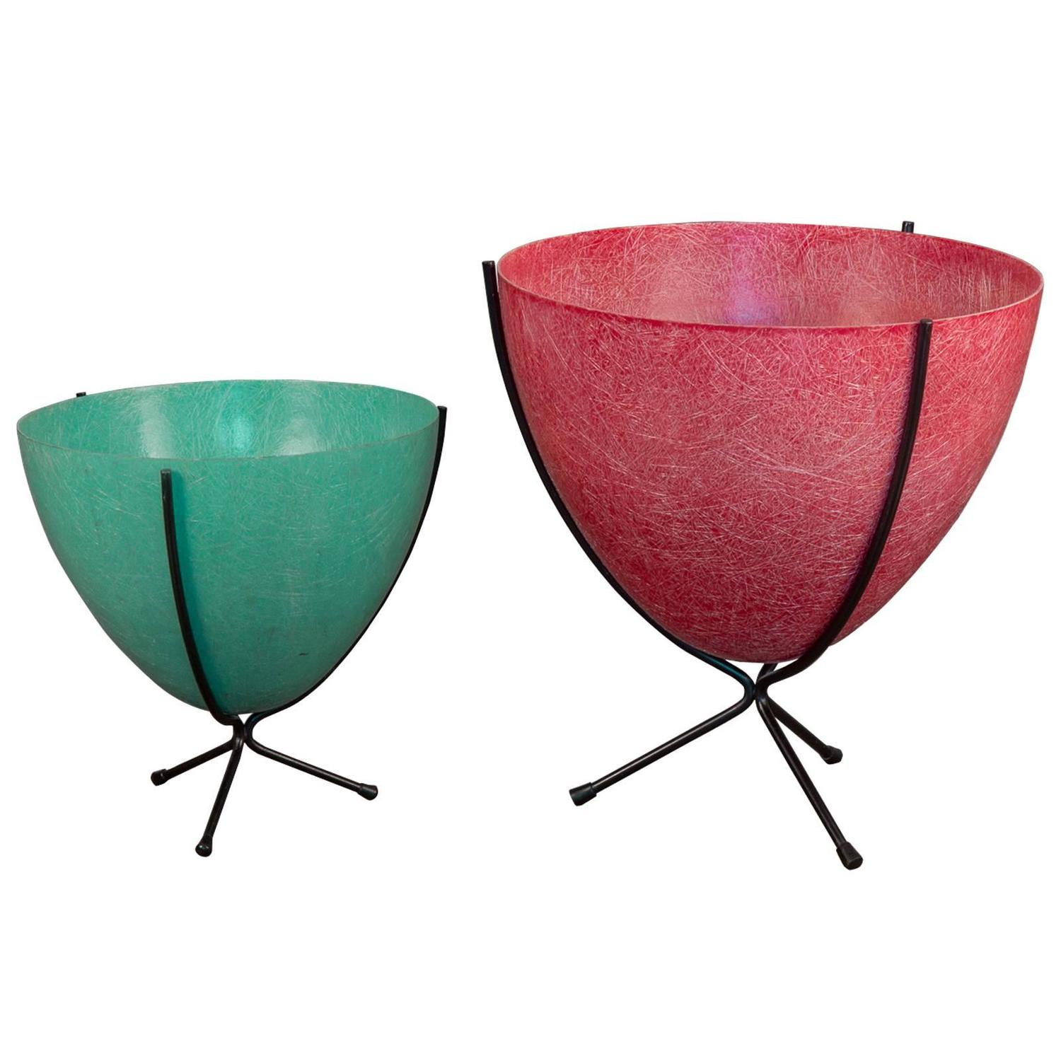 Kimball Fiberglass Bullet Planters at 1stdibs
