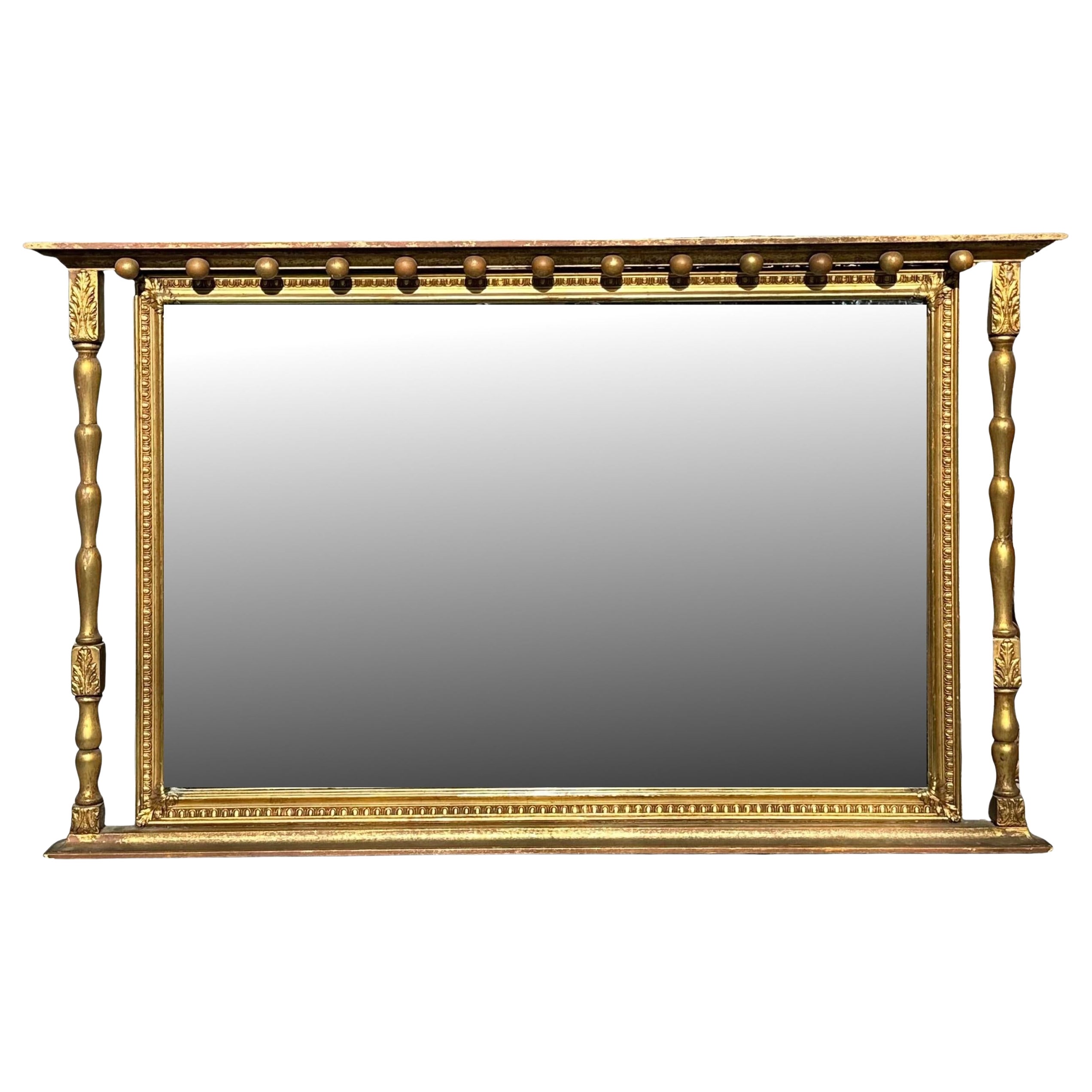 20. Jahrhundert American Federal Giltwood Overmantel Mirror.
