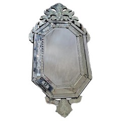 Vintage Venetian Etched Glass Wall Mirror