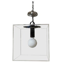 Modern 16-Inch Cube Minimalist Lucite Chandelier