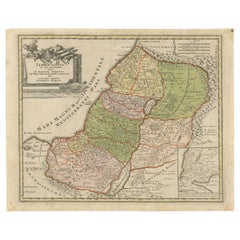 Mappa della Terra Santa del 1718 - Dodici tribù, sei province, colorata a mano, Mappa antica