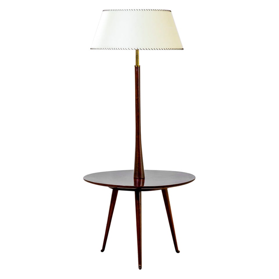 20th Century, Gino Sarfatti Floor Lamp with Table for Arteluce
