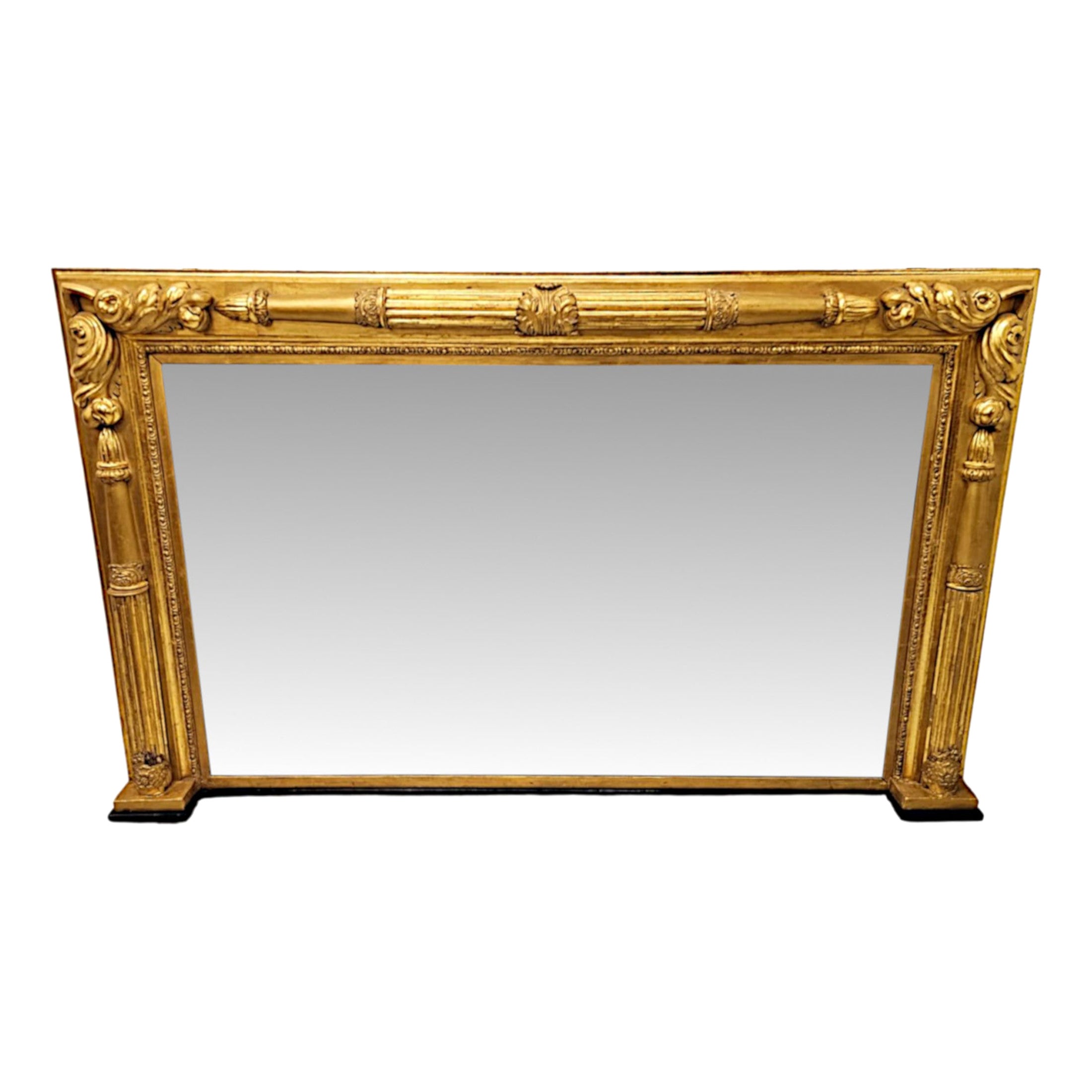 Grand miroir à trumeau en bois doré du début du XIXe siècle, William Williams