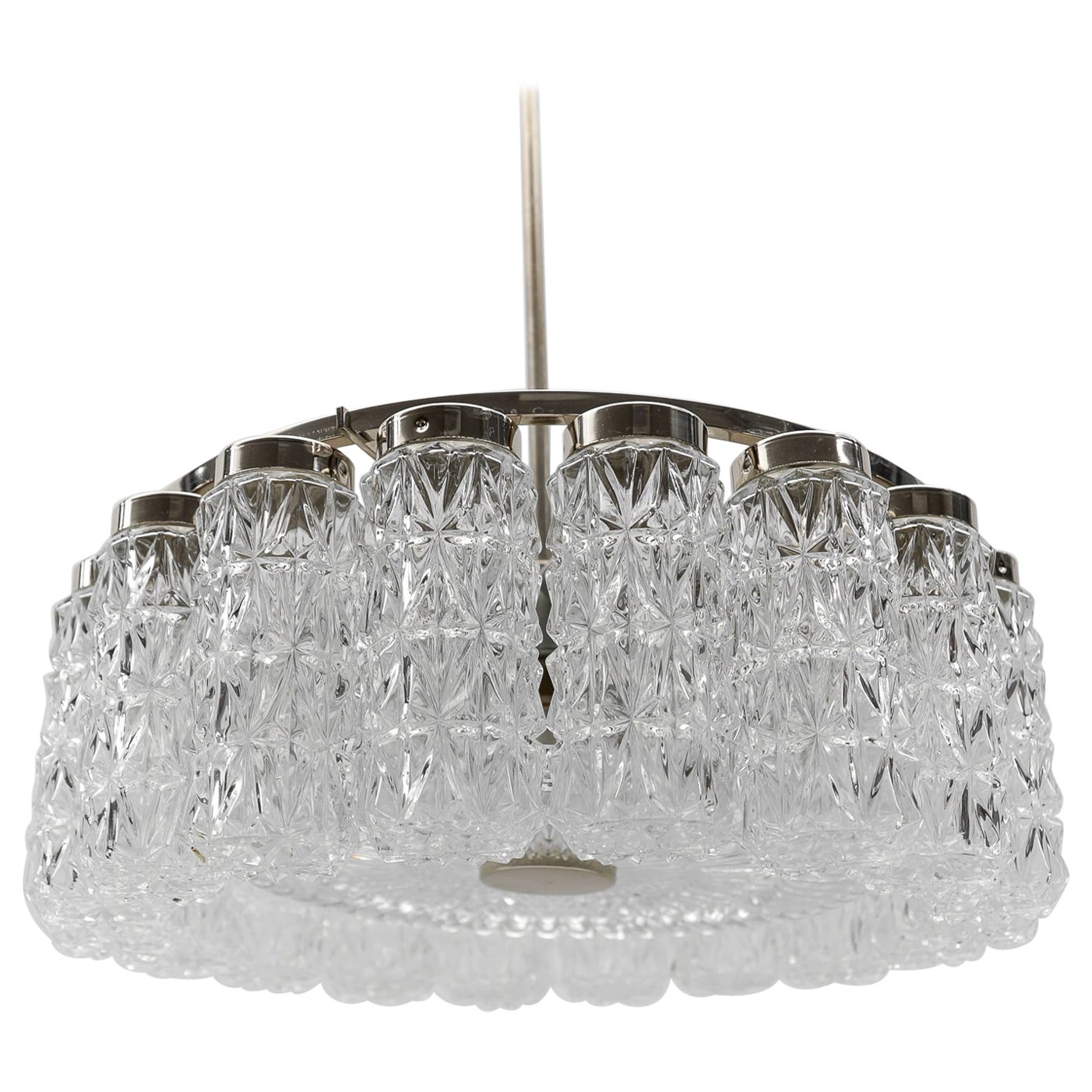 Crystal Glass Chandelier from Kalmar Leuchten, 1960s