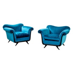 20e siècle, Guglielmo Ulrich Paire de fauteuils 1950