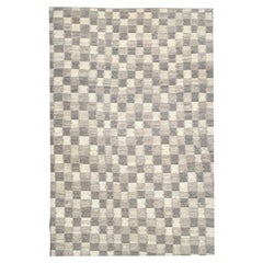 Geometric checkered pattern Natural tones Wool Rug 20'x25'5''