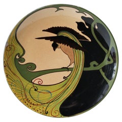 Piatto da parete decorativo in stile liberty italiano, Stile Floreale