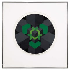Brian Halsey Nuclead 7th State Signierte Op-Art- Serigraphie AP I/XV Gerahmt 1978