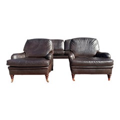 Sedie in pelle personalizzate in stile George Smith - una coppia