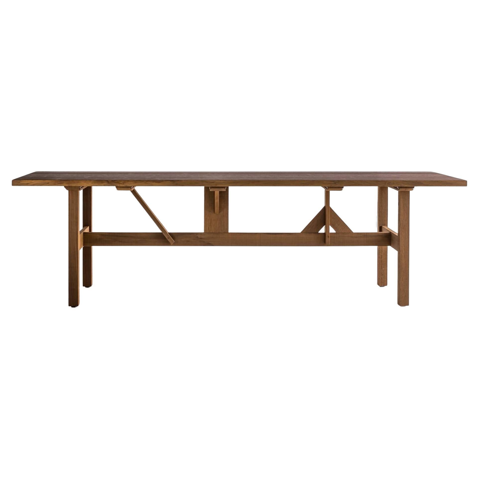 Table de salle à manger en bois massif pour l'extérieur 9'-8" Made in Belgium