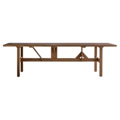 Tavolo da pranzo in legno massiccio da 9'-8" per esterni Made in Belgio