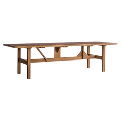 Tavolo da pranzo in legno massiccio da 7'-2" per esterni Made in Belgio