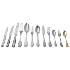 Cardeilhac / Christofle -  ¡Juego de Cubiertos Franceses de Plata de Ley, Patrón Real, !