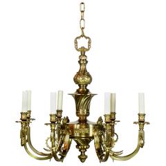 Eight-Arm Brass Chandelier