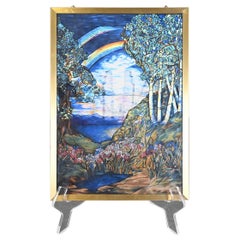 Vintage Louis Comfort Tiffany Double Rainbow Stained Glass Suncatcher