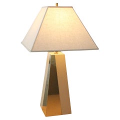 Lampada da tavolo geometrica in ottone italiana in stile Gio Ponti, circa 1960 MCM Atomic