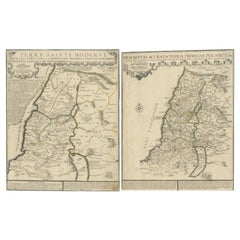 1720 Maps of the Holy Land: Ancient and Modern by De Fer and Danet