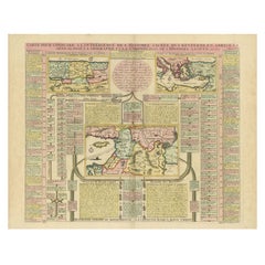 Biblical Map and Family Trees of the Holy Land by Chatelain, ca. 1720