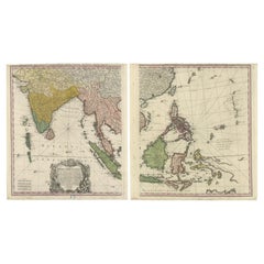 1748 Homann Heirs Mapa doble de las Indias Orientales y el Southeast Asia