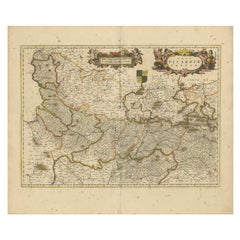 Picardy-Karte – handkolorierte Gravur des 17. Jahrhunderts von Frederik De Wit aus dem Jahr 1688