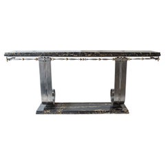 Grande console Art Deco in ferro battuto, attribuita a Raymond Subes, circa 1930