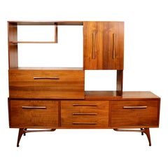 Mid-Century Modern American Walnut Modular Bar Unit
