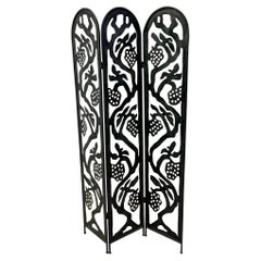 Mid-Century Three Panel Faux Bronze Finish Screen or Room Divider, 1970s