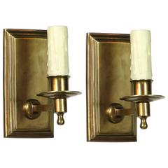 Antique Pair of Cast Brass Sconces