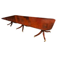 Ancienne table de salle à manger à trois piliers George IV Regency 13ft C1830 19ème siècle