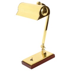Vintage Articulated Brass Bankers Lamp Desk Lamp 20th Century
