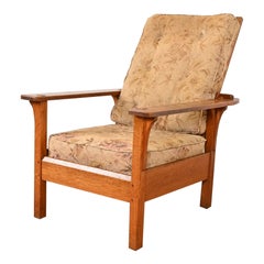 L.L.A. & G.J. Stickley Antica Mission Oak Arts & Crafts Sedia da salotto reclinabile