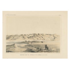Litografía escénica tintada de las montañas de California cerca del Canadá de las Uvas, 1856