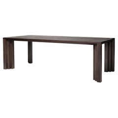 Sculptural Dining Table in Solid Dark Brown Oak - Cadence by Mokko