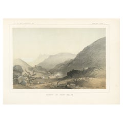 Antique 1856 Tinted Litho of the Vicinity of Fort Miller, Southeast of Fresno California