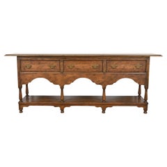 Baker Furniture Georgian Carved Oak Sideboard Buffet or Console Table
