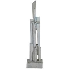 Early 20th Century Large Constructivist Sculpture in Patinated Wood