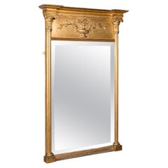 Grand miroir de pilier ancien anglais, bois doré, goût néoclassique, géorgien, 1820