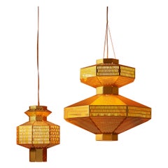 Jaime Hayson Set of Two Ma-Rock T Gr Golden Suspension Lamp For Parachilna