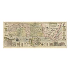 1632 Decorative Map of the Holy Land, Insets of Jerusalem and Biblical Artefacts
