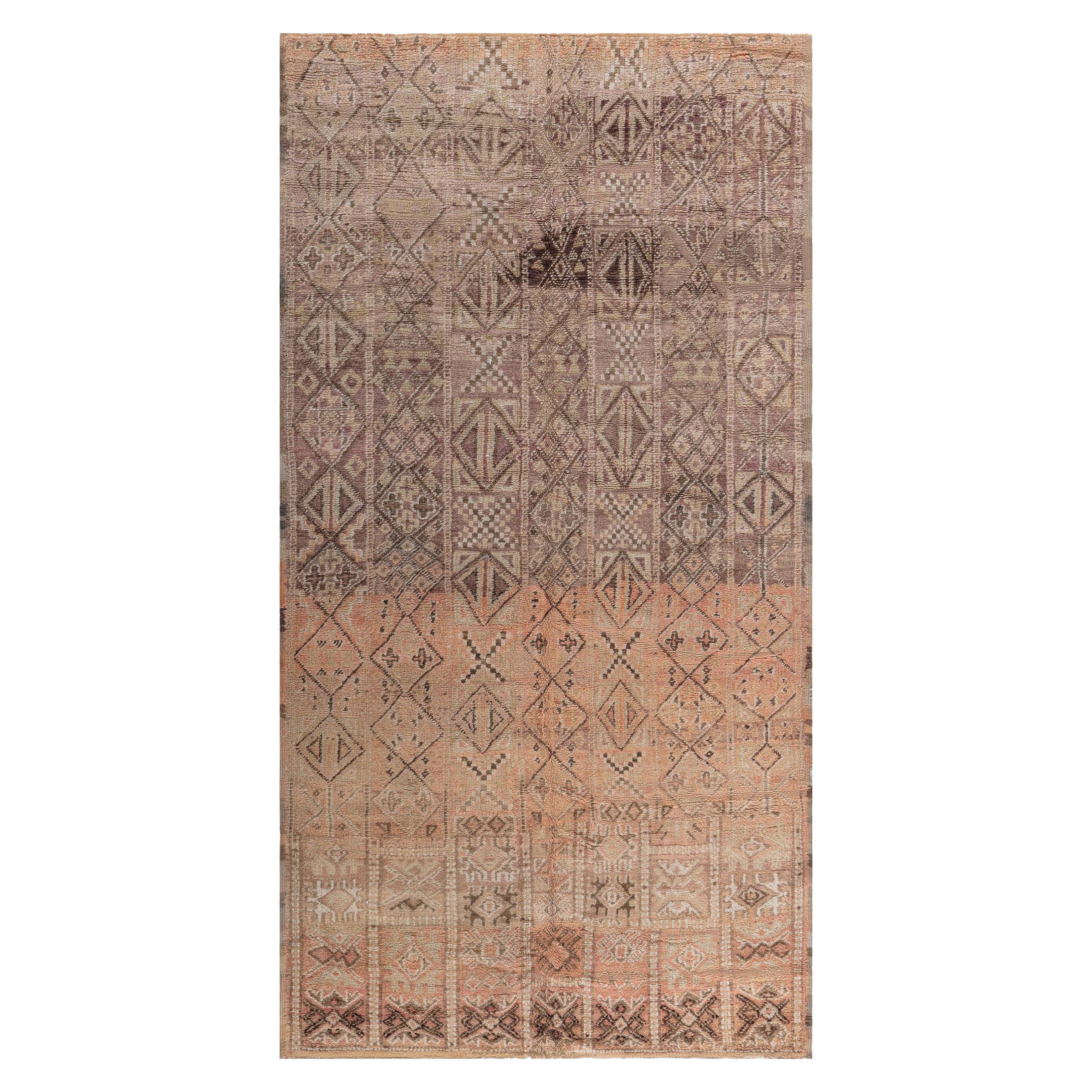 Doris Leslie Blau Tappeto Tribale Marocchino Vintage in Lana Fatto a Mano