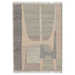 Rug & Kilim’s Flatweave Rug in Beige with Brown, Gray & Green Geometric Patterns