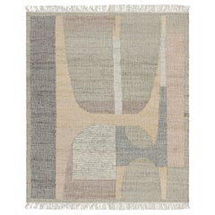 Rug & Kilim's Flatweave Rug in Beige with Brown, Gray & Green Geometric Pattern (Tapis tissé plat en beige avec motifs géométriques en brun, gris et vert)