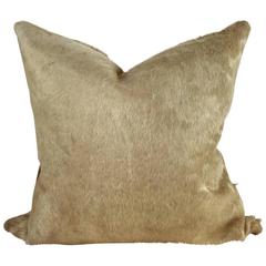 Double-Sided Champagne Cowhide Pillow