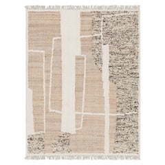 Tapis & Kilim's Abstract Flatweave with Cream and Beige Geometric Patterns (tissage plat abstrait avec des motifs géométriques crème et beige)