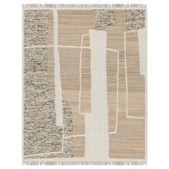 Tapis & Kilim's Abstract Flatweave with Cream and Beige Geometric Patterns (tissage plat abstrait avec des motifs géométriques crème et beige)