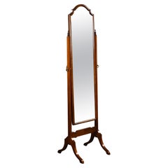 Queen Anne Style Mahogany Cheval Mirror