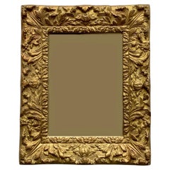 Antique miroir mural français du 19ème siècle de style Louis XIV en bois doré