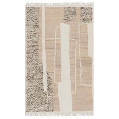 Rug & Kilim’s Abstract Flatweave with Cream and Beige Geometric Patterns
