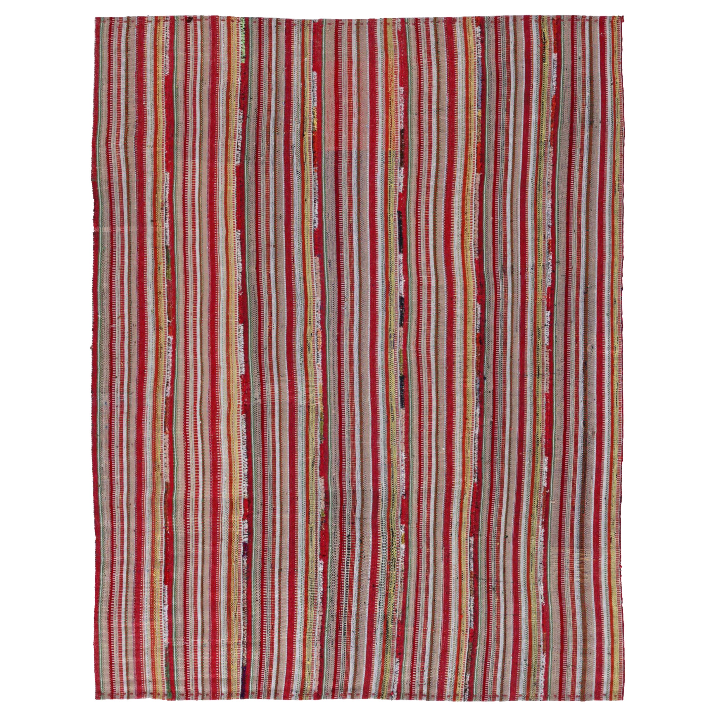 Tappeto persiano Jajim Small Design 1910 circa - Lana Avorio Rosso Giallo - 91563