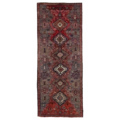Persischer Aserbaidschanischer kleiner Teppich - Wolle Grau Rot Design - 91604